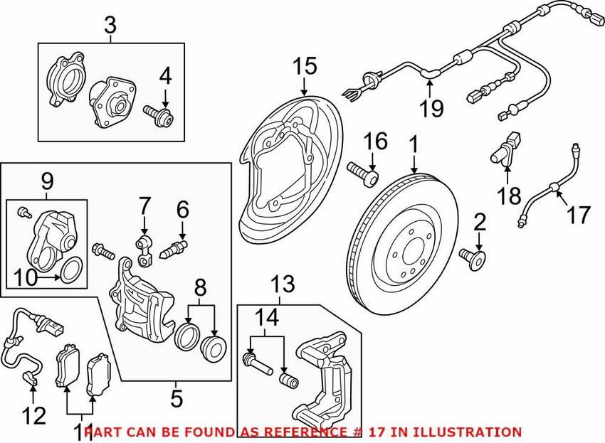 Audi Brake Hose - Rear 8W0611775C